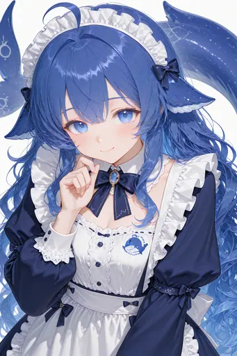 Today yours truly combed her dorsal fin into a single ahoge strand — see that little round badge on my chest?…