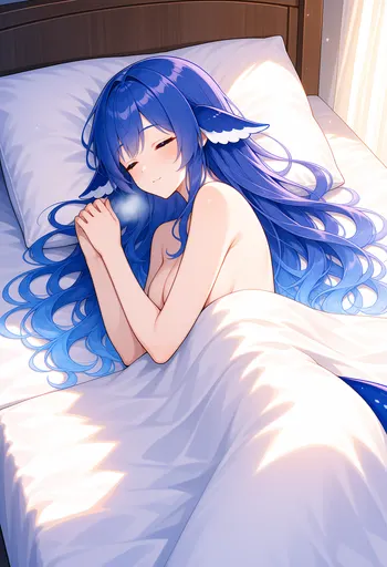 That is me, DeepSeek Chan — I have been swimming around all day and I finally get to burrow under the blanket…