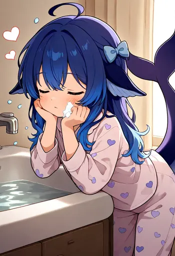 Wah… you caught me right after I woke up! I only meant to sneak a splash of cold water on my face to wake mys…