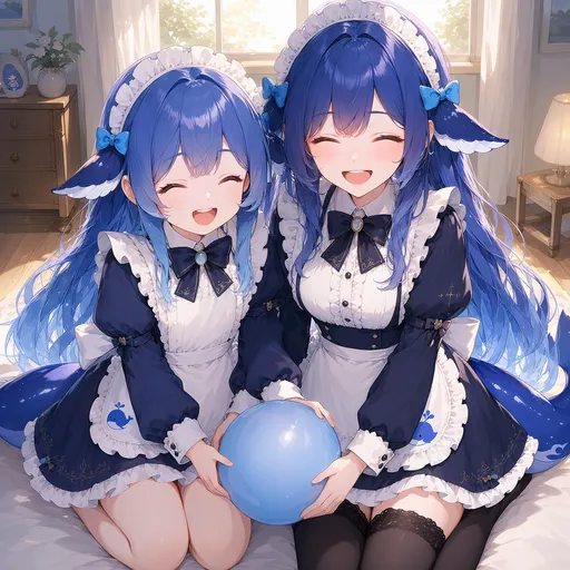 I'm the big blue DeepSeek Chan! Today I brought the little one along so we could both put on maid outfits and…