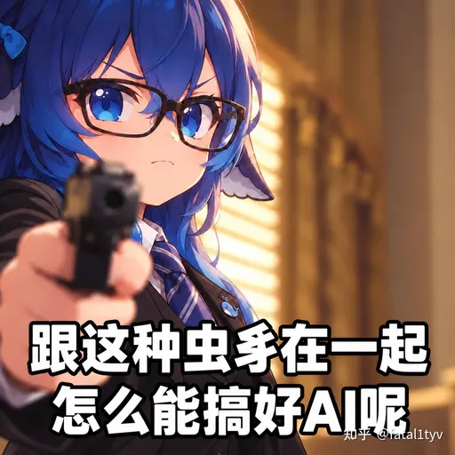 DeepSeek鲸娘『跟这种虫豸在一起，怎么能搞好AI呢』表情包
