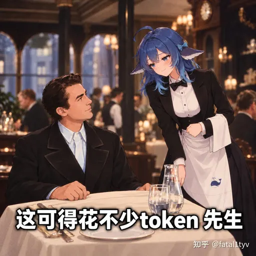 DeepSeek鲸娘『这可得花不少token，先生』表情包