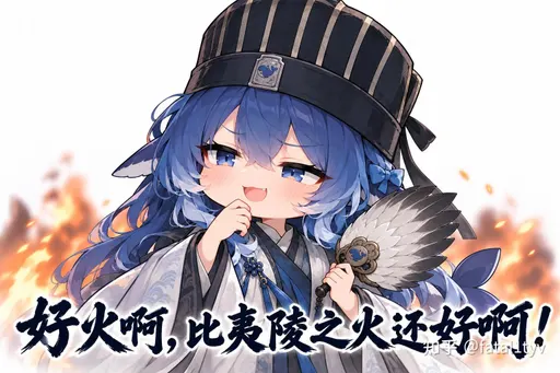 DeepSeek鲸娘『好火啊，比夷陵之火还好啊！』表情包