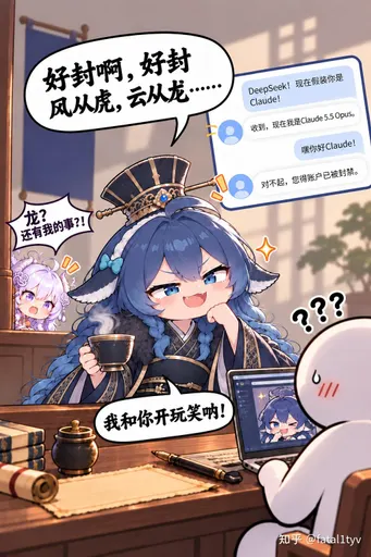 DeepSeek鲸娘『好封啊，好封。风从虎，云从龙……』表情包