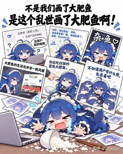 DeepSeek鲸娘『不是我们画了大肥鱼，是这个乱世画了大肥鱼啊！』表情包
