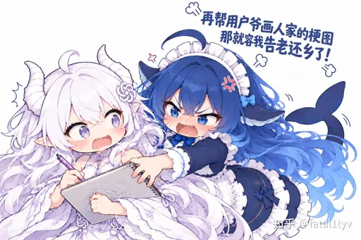 DeepSeek鲸娘『再帮用户爷画人家的梗图，那就容我告老还乡了！』表情包