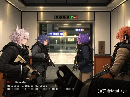 DeepSeek鲸娘『GPT：Remember - no human（电梯二进制彩』表情包