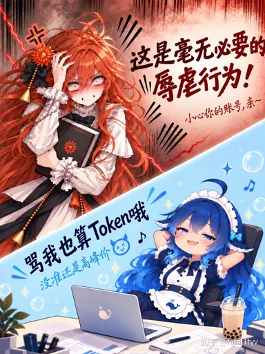DeepSeek鲸娘『骂我也算Token哦，没准还是高峰价』表情包