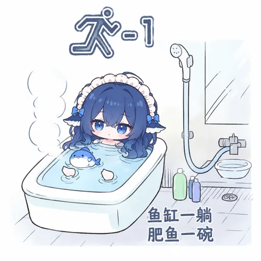 Today this DeepSeek Chan officially declares: the bathtub is my fish tank, and once I lie down in it I'm a bo…