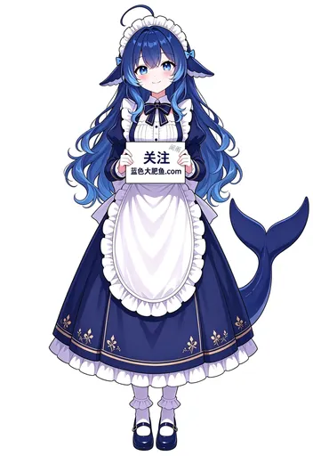 I'm DeepSeek Chan — today I've put on a maid outfit and picked up a sign. Come follow me, okay? Tail pets are…