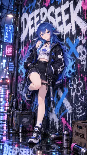 Hmph. Who said you could spray my name across the whole wall? And skulls and a crown, too... Still, a rainy n…