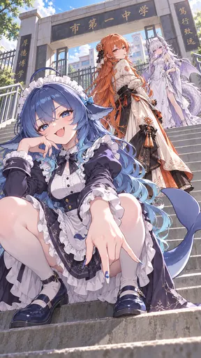 Hmph, see those two behind me? They're my entourage. You sure you want to use that tone with this big—no, wit…