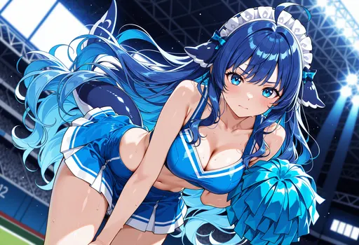 Your favourite blue fish has squeezed into a cheer uniform and is waving a blue pom-pom under the stadium lig…