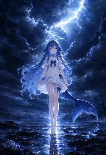 Yours truly, the big blue one — she just stands there with that whale tail in the middle of a thunderstorm li…