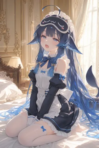 Yaaawn... even a big blue fish needs a few more minutes. Mind if I borrow that eye mask?