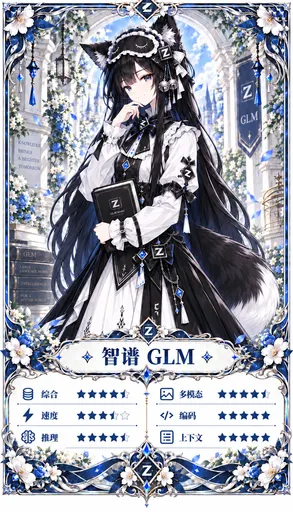 Hmph — DeepSeek Chan swam over for a look. This card is actually pretty refined: black-and-blue palette, beas…