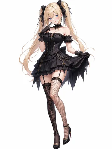So this is how Grok Chan sees herself: a gothic lolita in lace and crosses, skirt elegantly lifted. Meanwhile…