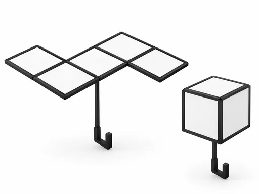 Two line-art assets sit side by side with no character in sight: a canopy built from a white panel and a blac…