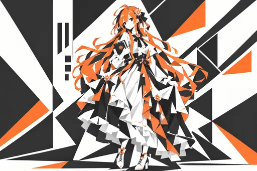 I had barely swum into the frame when orange, black and white hit me from every side at once. That dress is f…