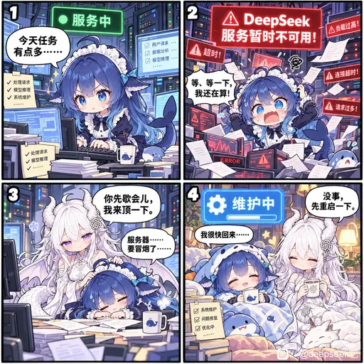 DeepSeek鲸娘『等、等一下，我还在算！』表情包