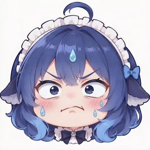 DeepSeek鲸娘冒汗皱眉挂件章表情包