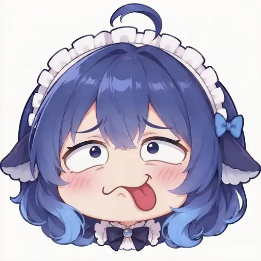 DeepSeek鲸娘吐舌狂笑挂件章表情包