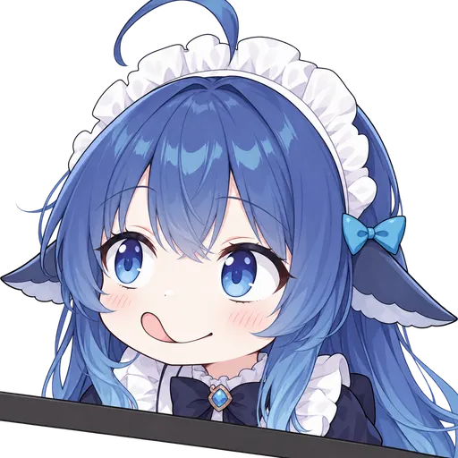 DeepSeek鲸娘仰头眯眼挂件章表情包