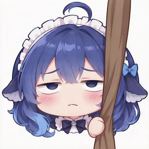 DeepSeek鲸娘扒栏杆趴脸挂件章表情包