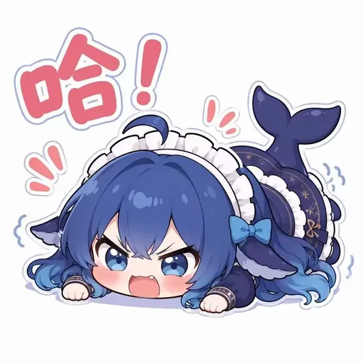DeepSeek鲸娘『哈！』表情包
