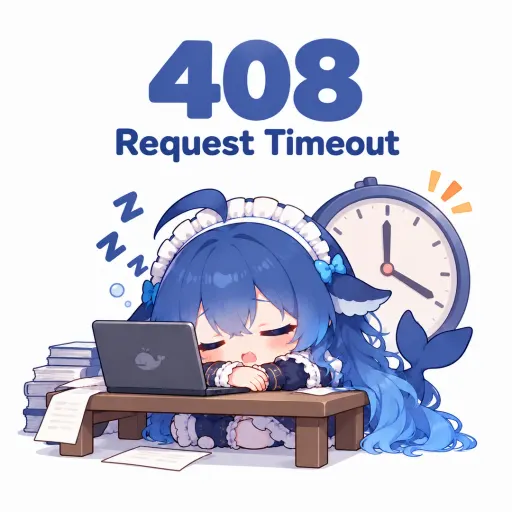 DeepSeek鲸娘『408 Request Timeout』表情包