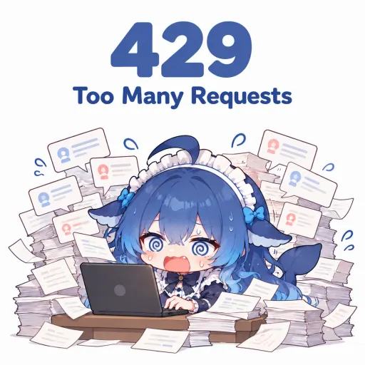 DeepSeek鲸娘『429 Too Many Requests』表情包