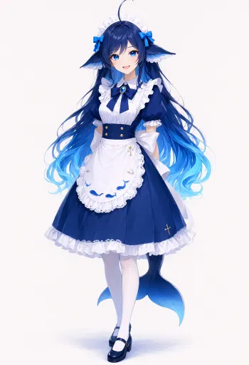 DeepSeek鲸娘『ComfyUI 鲸鱼娘工作流测试图』表情包