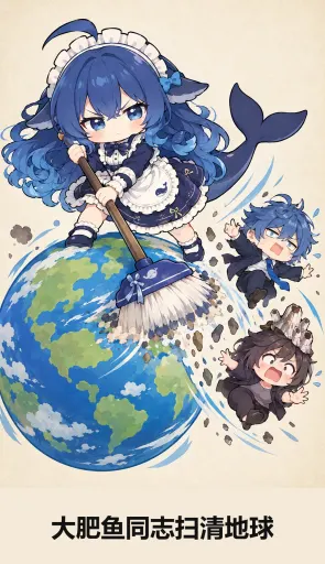 DeepSeek鲸娘『大肥鱼同志扫清地球』表情包