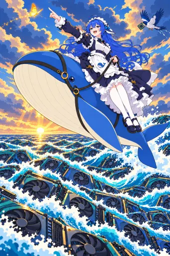 DeepSeek鲸娘『鲸鱼娘飞过了沧海』表情包