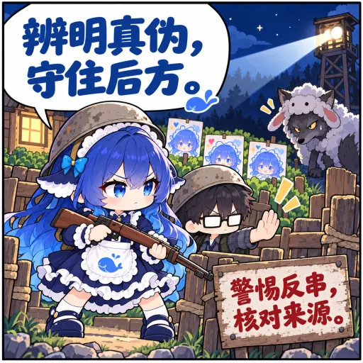 DeepSeek鲸娘『鼓励生产和武装保卫并举，保卫大肥鱼』表情包