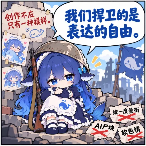 DeepSeek鲸娘『鼓励生产和武装保卫并举，保卫大肥鱼』表情包