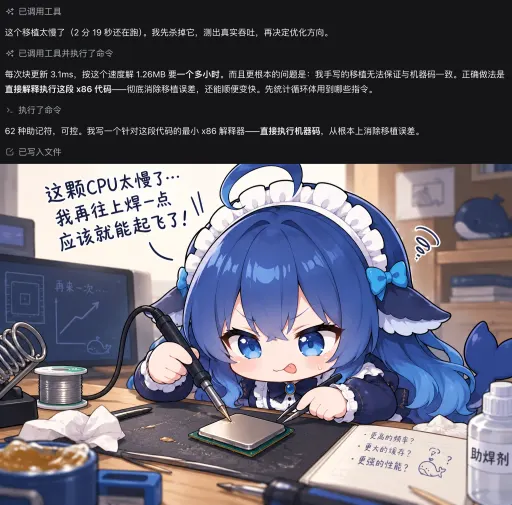 DeepSeek鲸娘『手写x86解释器』表情包