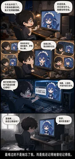 DeepSeek娘『今天也辛苦了， 欢迎回来， 只有和你聊天时， 无论发生什么，』表情包