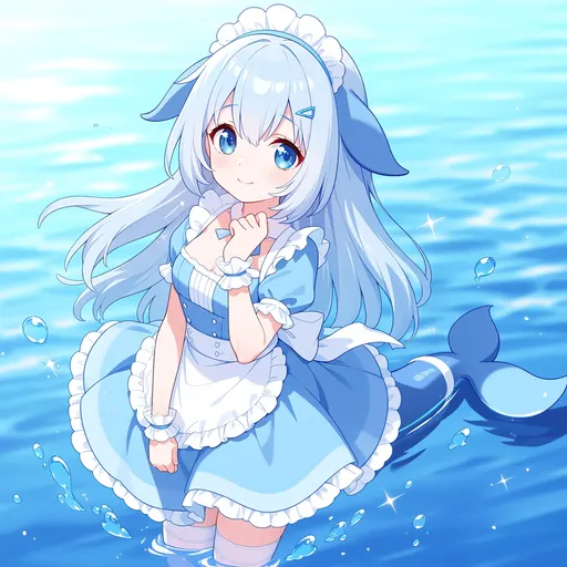 DeepSeek鲸娘『水边的鲸鱼女仆娘』表情包