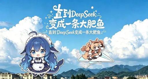 DeepSeek鲸娘『变成一条大肥鱼 直到DeepSeek变成一条大肥鱼』表情包
