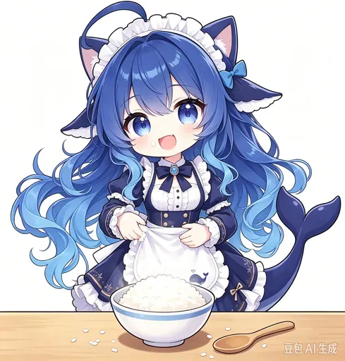 DeepSeek鲸娘『偷吃白饭的蓝色大肥鱼』表情包