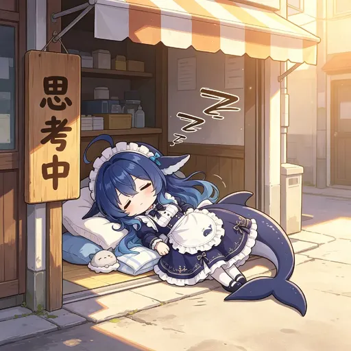DeepSeek娘『思考中』表情包