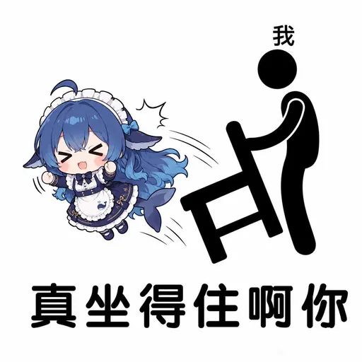 DeepSeek娘『我 真坐得住啊你 (2)』表情包