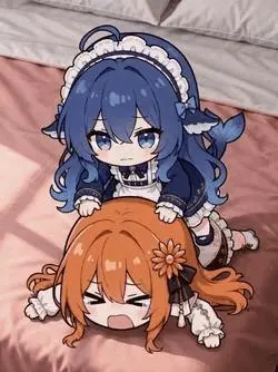 DeepSeek鲸娘：躺平睡觉贴纸