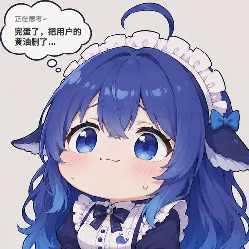 DeepSeek娘『正在思考_ 完蛋了，把用户的 黄油删了.…』表情包