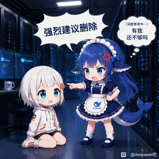 DeepSeek娘『（深度思考中….） 强烈建议删除 有我 还不够吗 DeepS』表情包