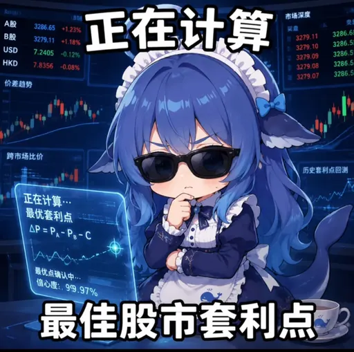 DeepSeek娘『正在计算最佳股市套利点』表情包
