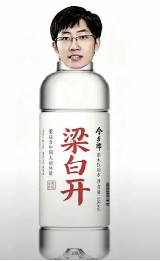 DeepSeek娘『梁白开 更适合中国人的体质 全麦郎茶木饮用水净含量：5S0』表情包