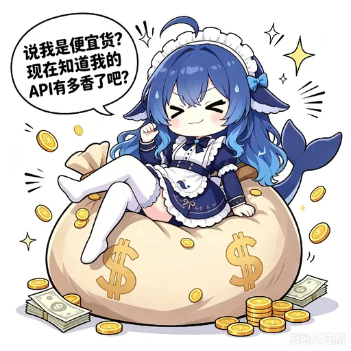 DeepSeek娘『说我是便宜货？ 现在知道我的 API有多香了吧？ 井 豆包A』表情包