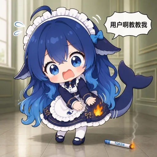 DeepSeek娘『用户啊教教我 TOKEN』表情包